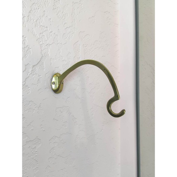 Other - Vintage Curved Brass Wall Hook - Gold Brass Wall mounted coat hook